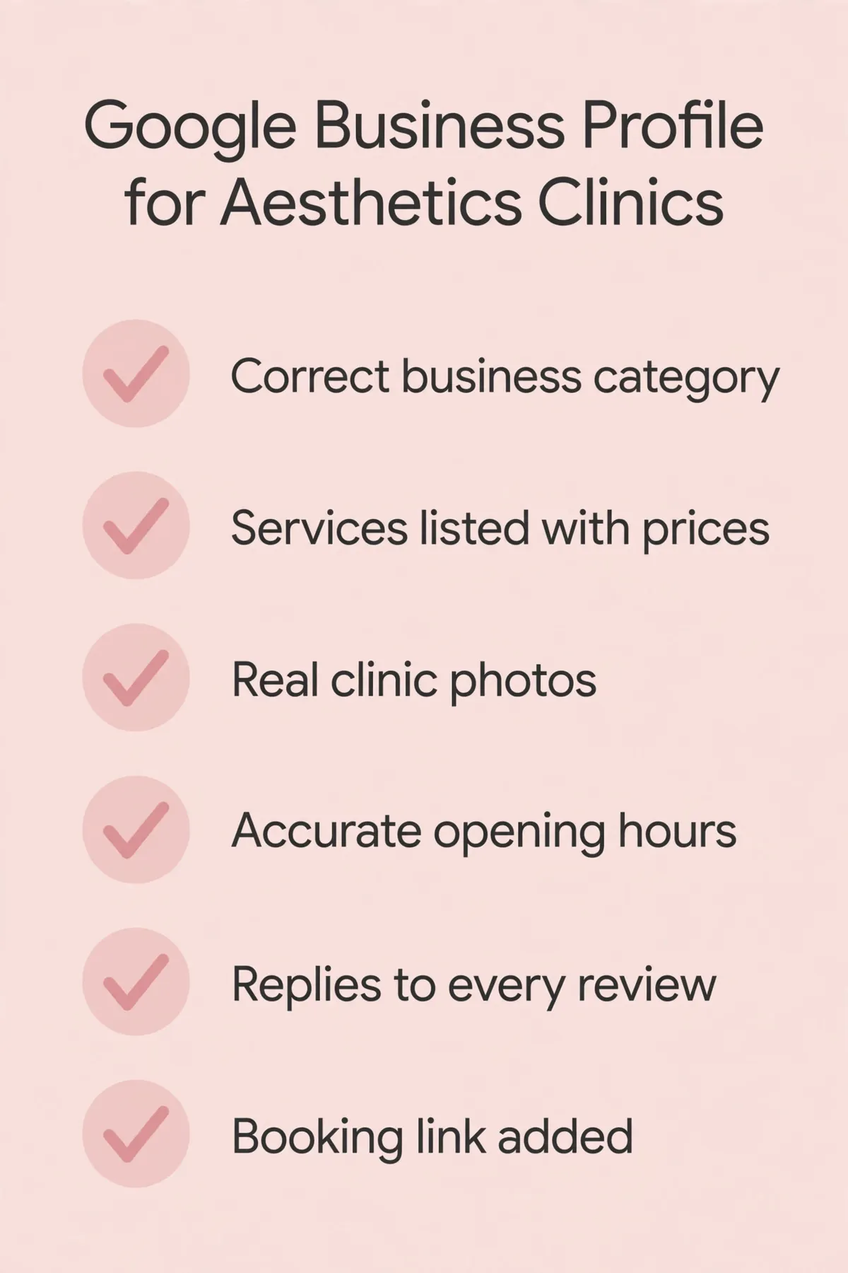 Google Business Profile checklist for aesthetics clinics