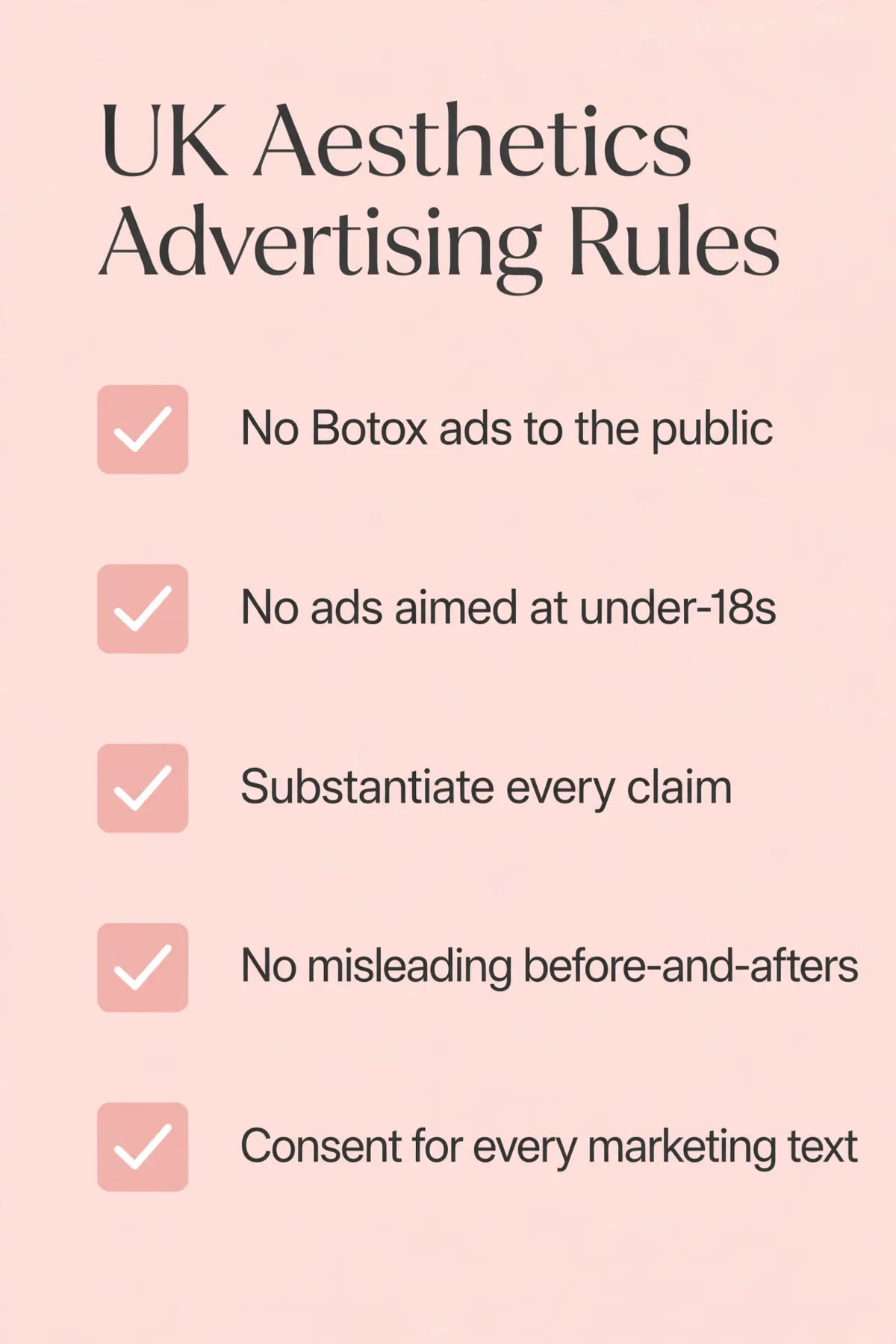 UK aesthetics advertising rules checklist