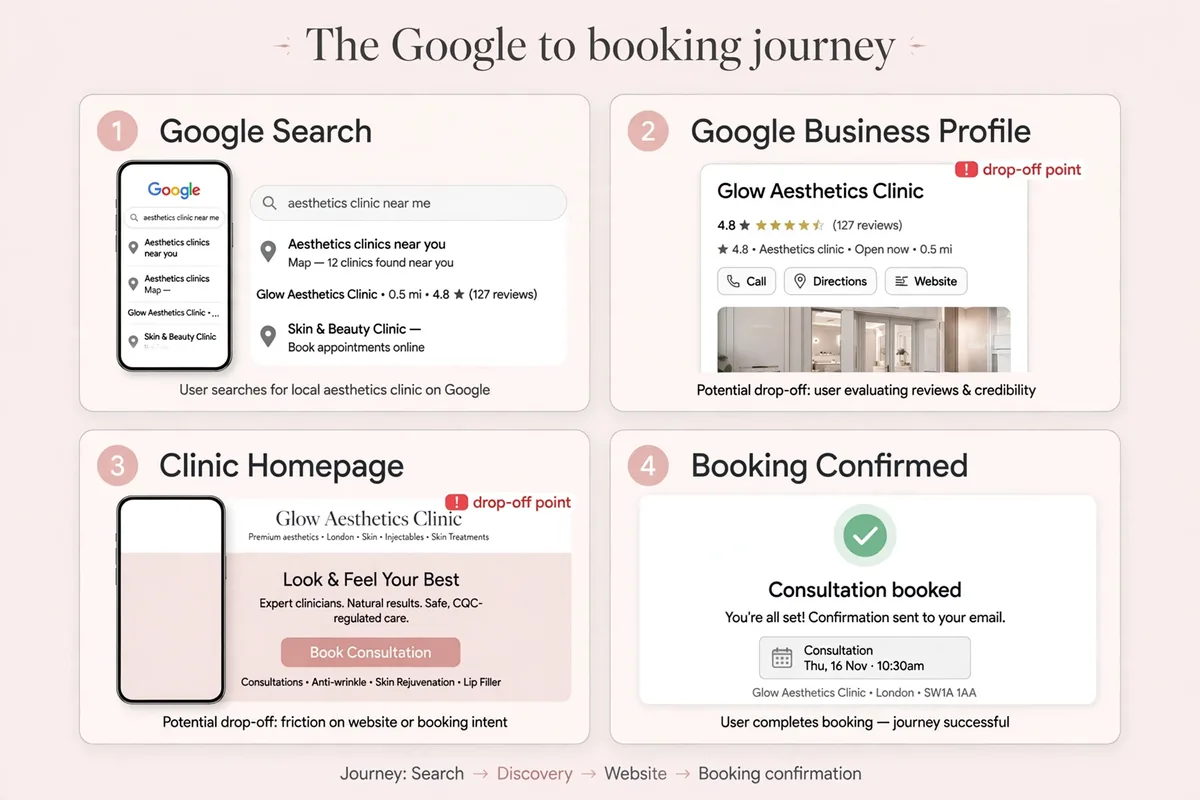 The journey from Google search to booked consultation