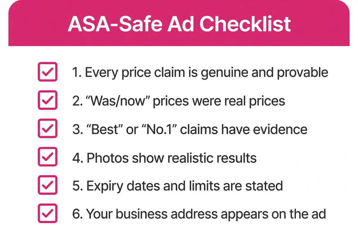 ASA-safe advertising checklist for UK small businesses