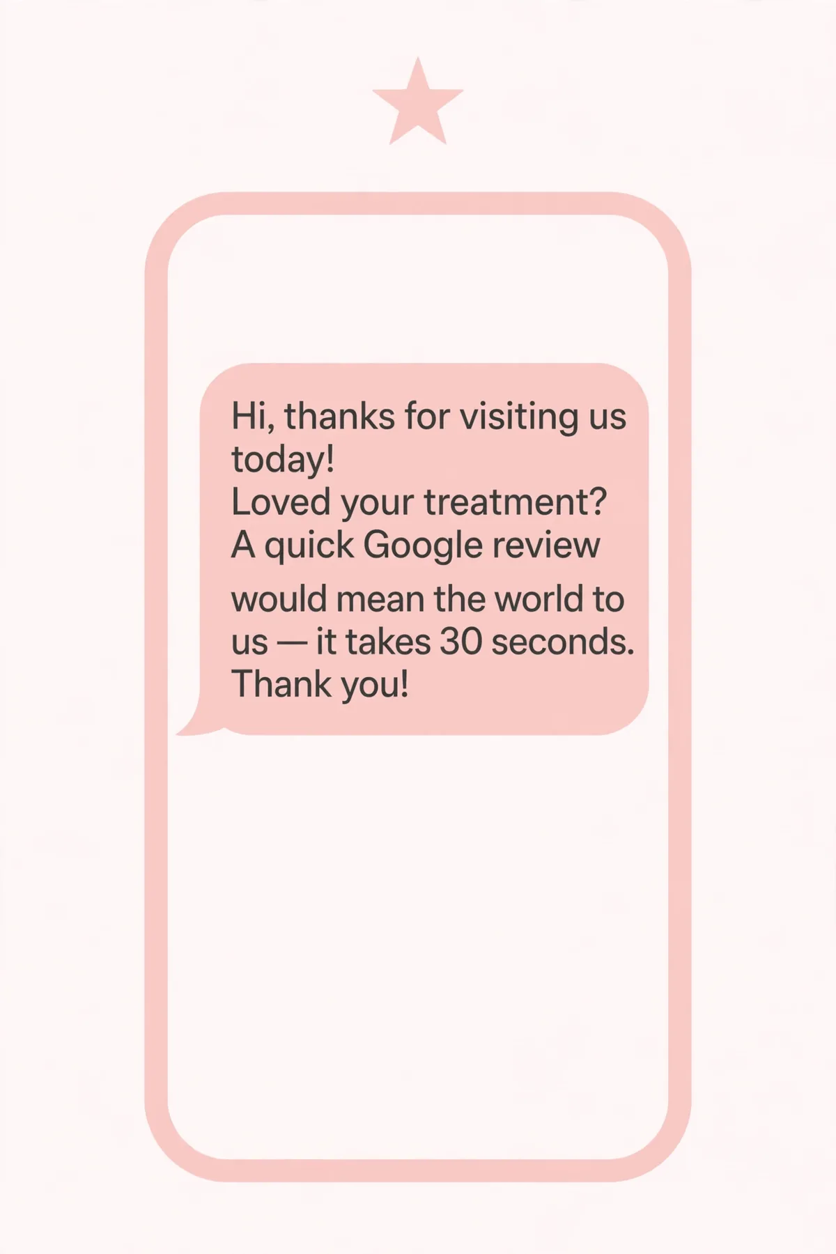 Copy-paste review request text message template for beauty salon clients
