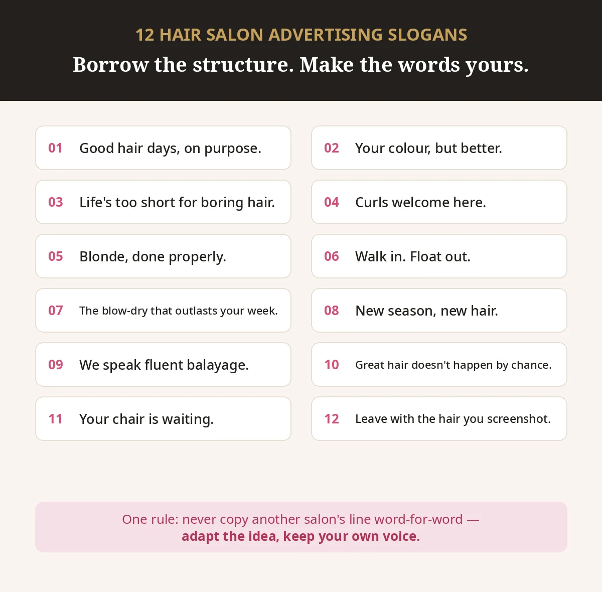 12 hair salon advertising slogans to borrow and adapt