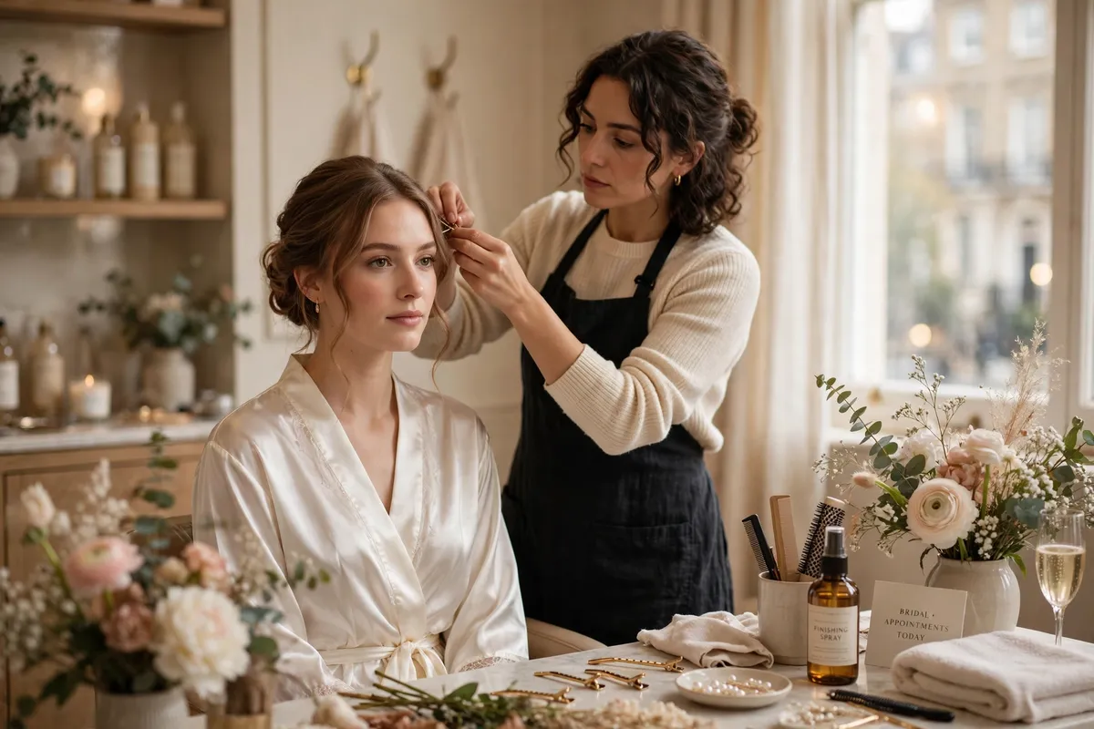 Bridal hair styling, consultation-led high-ticket services