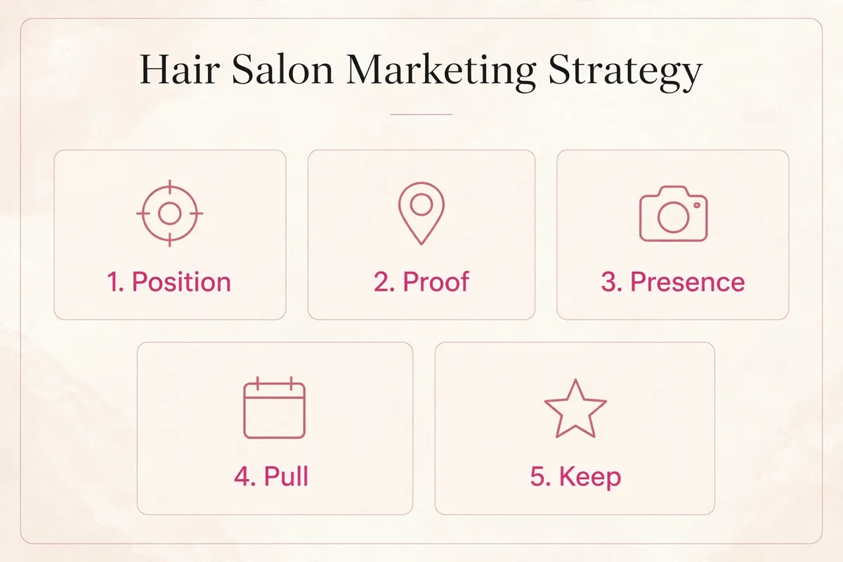 Summary of the five-pillar hair salon marketing strategy