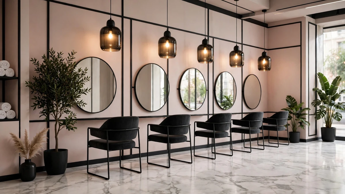 A premium hair salon interior, the experience your marketing is promising