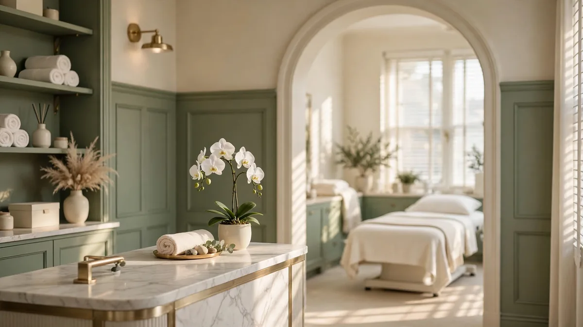 Med spa advertising inspiration, premium UK aesthetics clinic reception