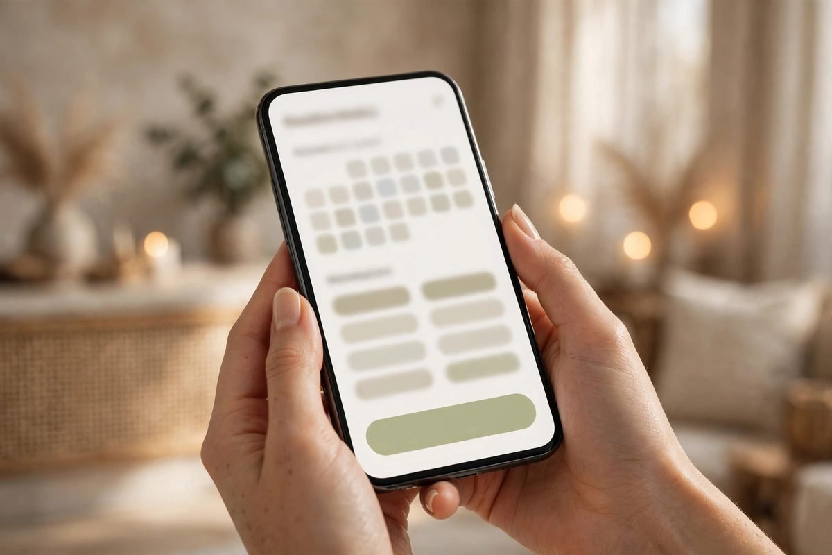 Client booking a med spa appointment on a smartphone