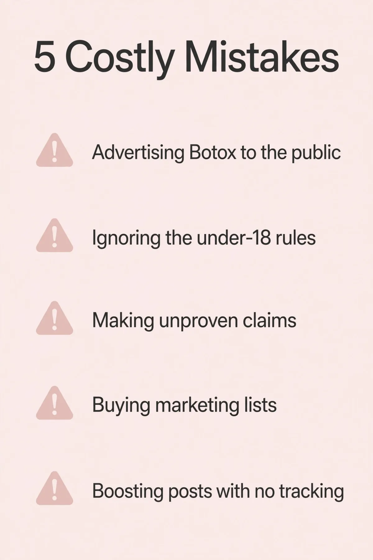Five costly marketing mistakes for aesthetics clinics