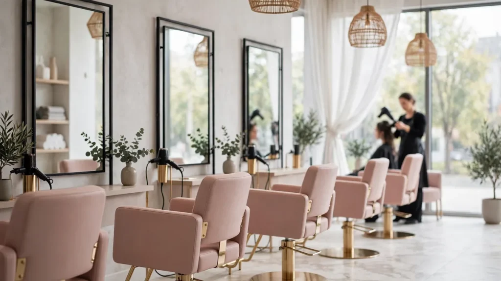 Hair salon web design guide, premium UK hair salon interior