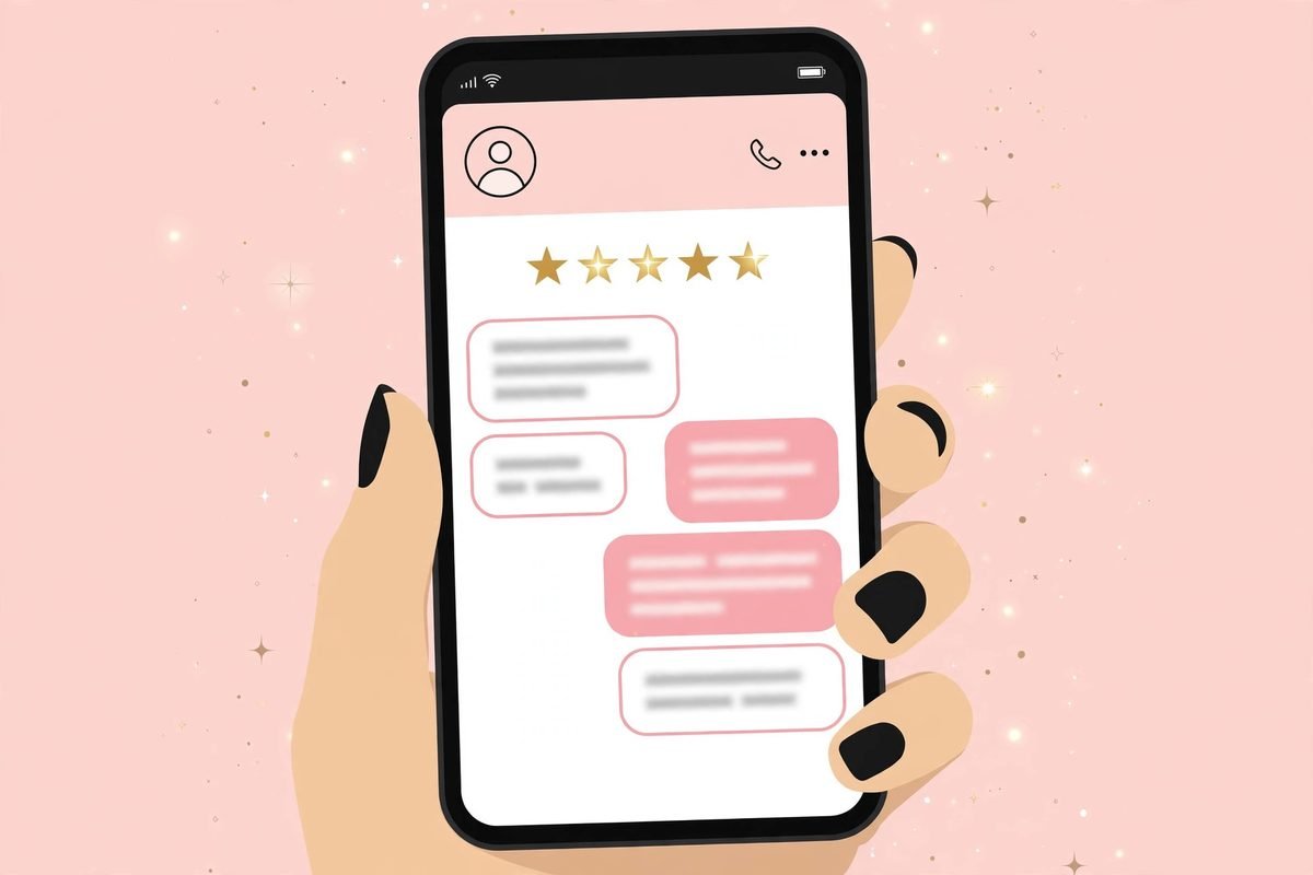 Copy-paste review request text template for salon clients