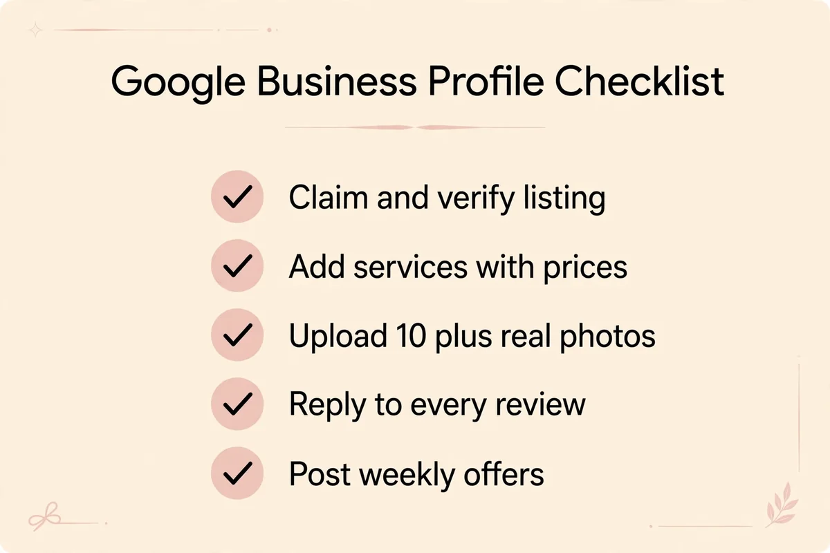 Google Business Profile checklist for tanning salons
