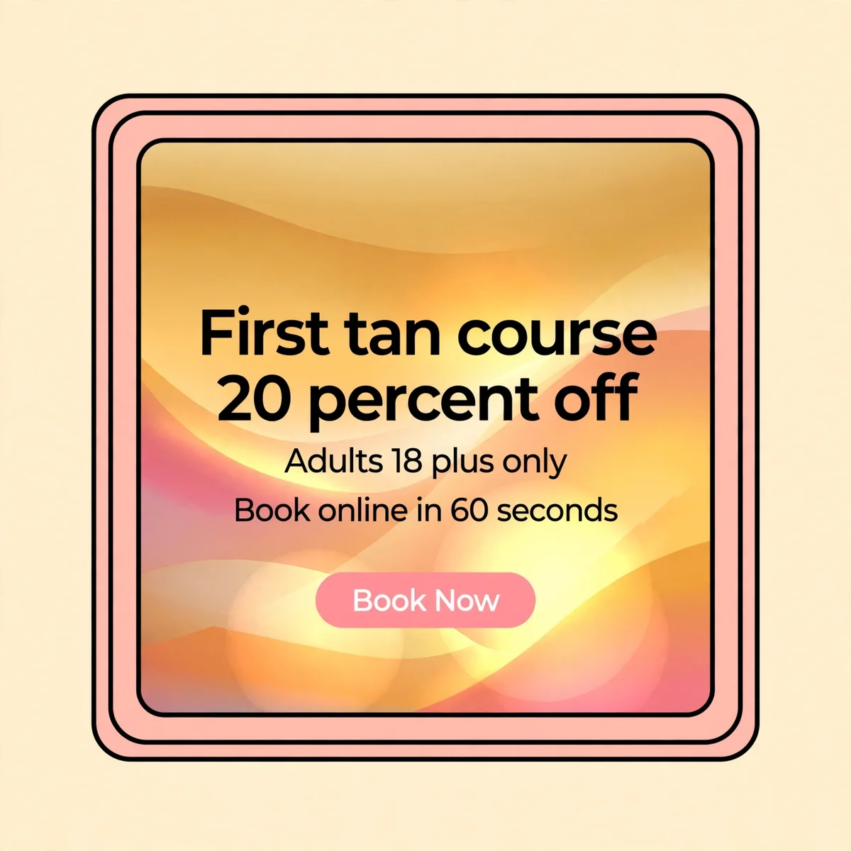 Example ASA-safe Meta ad creative for a tanning salon
