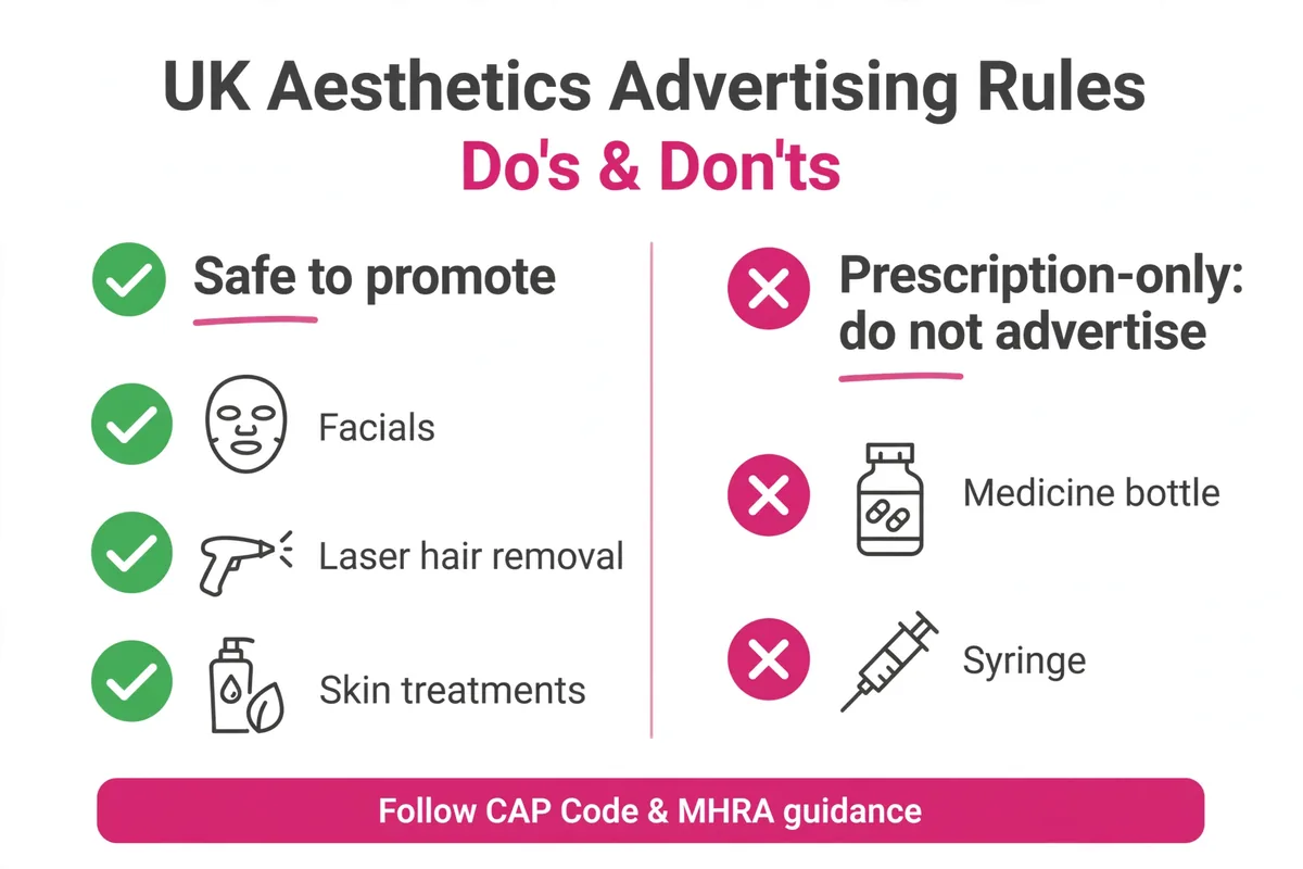 UK aesthetics advertising rules: what you can and cannot promote